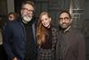 Ketchup Entertainment CEO Gareth West, Jessica Chastain, and Ketchup CFO Artur Galstian at a December tastemaker screening for 'Memory'