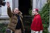 Director Edward Berger and actor Ralph Fiennes on the set of CONCLAVE_Credit_Philippe Antonello-Focus Features