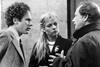 BAD TIMING, Art Garfunkel, Theresa Russell, director Nicolas Roeg on set, 1980_Credit World Northal-courtesy Everett Collection_HBHWJB