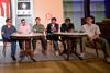 Kopitiam Days team -  Eric Khoo, executive producer and creative director; Lim Teck, executive producer; with directors Ong Kuo Sin, Raihan Halim, Don Aravind, and Shoki Lin