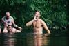 Alexander Skarsgard and friends skinny dipping on location with 'Pillion'