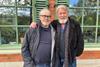 Rolf Lassgard, Lennart Jahkel preparing to shoot 'Arne Goes to Space'