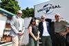 L-R] Adrian Wootton, Film London CEO; Shirley Rodrigues, Deputy Mayor for Environment and Energy; Rob Huber, managing director at Universal UK & Ireland; Andy Harries, producer