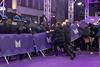Pension reform protesters break into the violet carpet at the Series Mania festival on March 21 in Lille, France