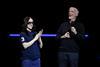 (L-R) Billie Eilish and James Cameron at 2026 CinemaCon