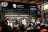Uta Schwietzer (third from left, holding mic), Jacqueline Sato (fourth from left) and Shen Kemin (second from right) at  Mostra de São Paulo's Audiovisual Ideas Market