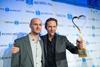 Festival co-director Philipp Bräuer and Max Ophüls Prize winner Rainer Frimmel