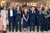 Dignitaries including George Clooney, South Korea's President Lee Jae-myung and French President Emmanuel Macron during the Lumière Summit meeting