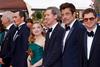 Wes Anderson and his starry cast including (from left) Bill Murray, Rupert Friend, Mia Threapleton, Benicio del Toro and Michael Cera at the premiere of 'The Phoenician Scheme'