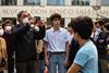 Paolo Sorrentino and Filippo Scotti on the set of 'Hand Of God'