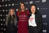 (L-R) Deepa Mehta,'I Am Sirat' co-director and subject Sirat Taneja, and TIFF chief programming officer Anita Lee in 2023