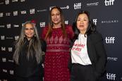 (L-R) Deepa Mehta,'I Am Sirat' co-director and subject Sirat Taneja, and TIFF chief programming officer Anita Lee in 2023