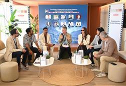 (From left) Florent Lamy, Elev8on – talent agency; Casper Shirazi, Storyfied Ventures; Bahaa Abdulmajid, Saudi Film Commission; Tim Dams, Screen International; Lina Malaika, filmmaker; Zeinab Abdulsamah, MBC Group; Mohammed Hefzy, Film Clinic