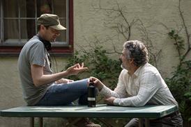 Brad Ingelsby and Mark Ruffalo on the set of 'Task'