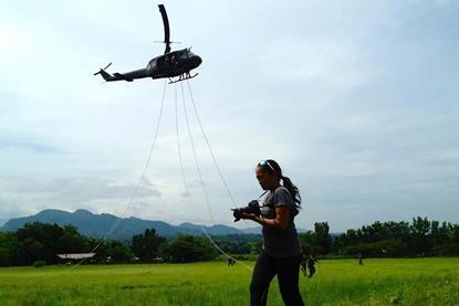 Johanna Lagman on the set of Special Forces on Discovery_JK_helo