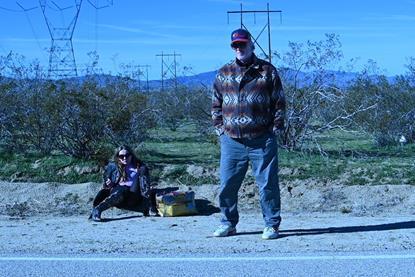 Lillith Stangenberg, Matthias Glasner on the set of 'Exploding Ducks'