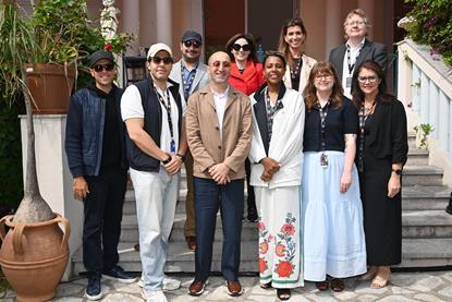 (From left) panellists, Cannes, May 14: Jason Hariton, The MBS Group; Michael Kupisk, AR Content; Fatih Abay, T-Port; Zaid Shaker, Film AlUla; Maya Labban, Arab Film Institute; Claire Brooks, AFCI; Emma Wilson, Sacker Entertainment Law; Kayleigh Hughes, O