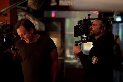 Will Arnett with Bradley Cooper on the set of 'Is This Thing On?'