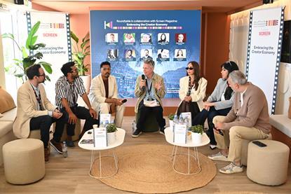 (From left) Florent Lamy, Elev8on – talent agency; Casper Shirazi, Storyfied Ventures; Bahaa Abdulmajid, Saudi Film Commission; Tim Dams, Screen International; Lina Malaika, filmmaker; Zeinab Abdulsamah, MBC Group; Mohammed Hefzy, Film Clinic
