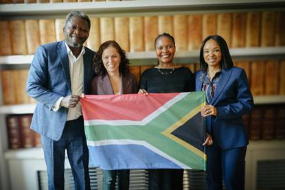 Joel Chikapa Phiri of Known Associates Group (KAG), Maria Coronado of SETT, Tshepiso Chikapa Phiri of KAG, and Luleka Masinda of Sinobukhosi Investments