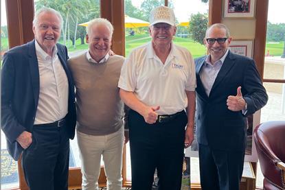 (L-R): Jon Voight, Steven Paul, Donald Trump, Scott Karol