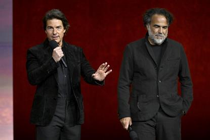 (L-R) Tom Cruise and Alejandro González Iñárritu at 2026 CinemaCon