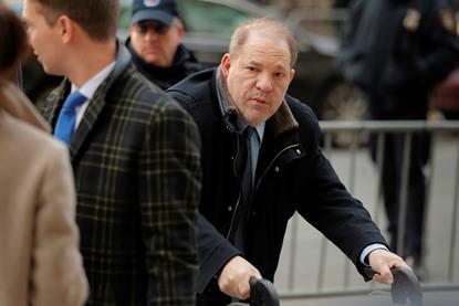 Weinstein arrives at court in New York in January 2020