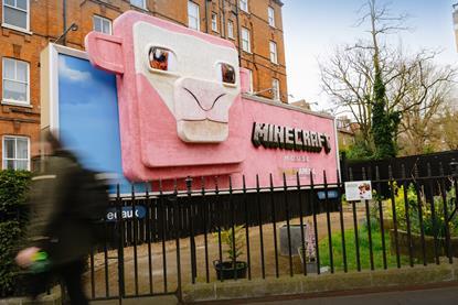 'A Minecraft Movie' fuzzy sheep billboard in the UK