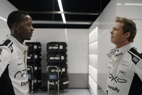 Damson Idris and Brad Pitt in 'F1'