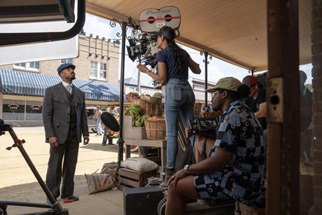 'Sinners' DoP Autumn Durald Arkapow and director Ryan Coogler film Micheal B Jordan in his role of Smoke