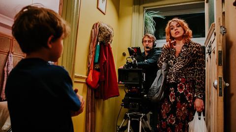 billie piper directing Billie directing Toby Woolf on set of Rare Beasts