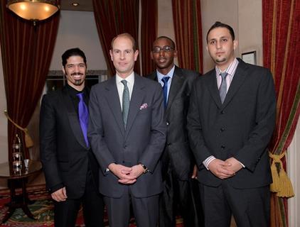 The three film-makers with Prince Edward