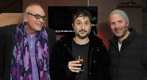 Harmony Korine (centre) with producers Chris Hanley and Jordan Gertner