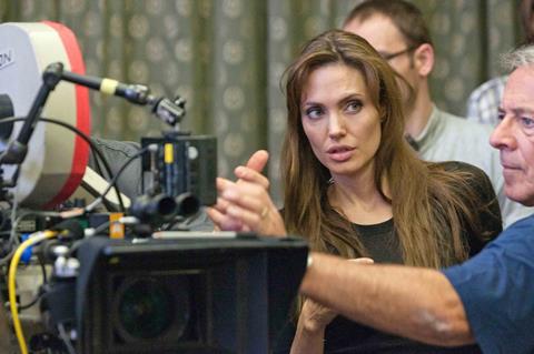 Angelina Jolie on set of In the Land of Blood and Honey
