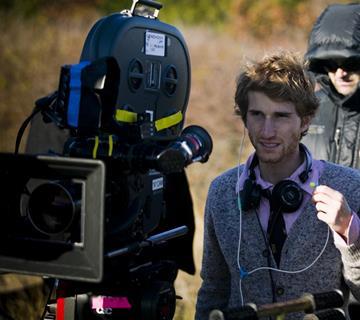 Max Winkler on the set of Ceremony