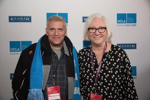 UCLA dean Teri Schwartz and Phil Kent