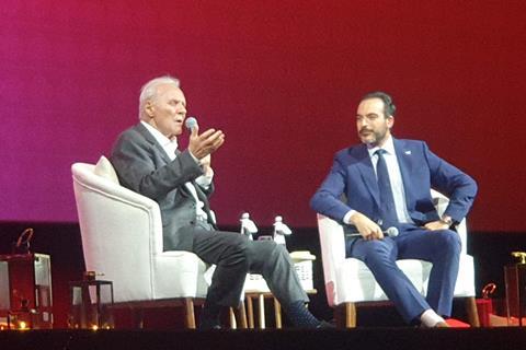 Anthony Hopkins with Red Sea Labs director Ryan Ashore