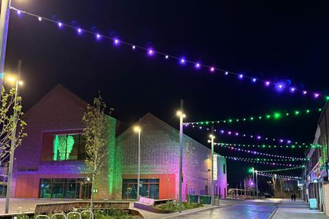 Blyth town centre in 'Wicked' colours