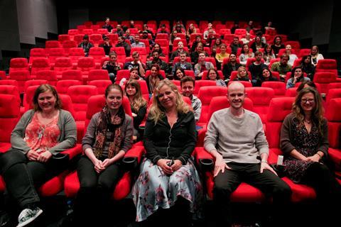 Lone Sherfig with NFTS students