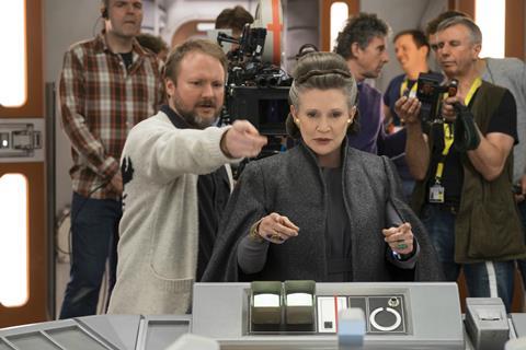 Rian Johnson and Carrie Fisher