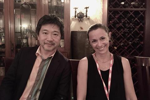 Clemence Taillandier with director Hirokazu Kore-eda at TIFF 2017
