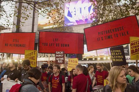 Picturehouse protests lff 2 17 3 billboards credit marc cowan bectu adapted