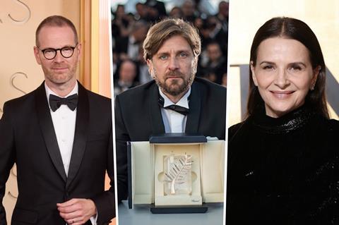 Joachim Trier, Ruben Östlund and Juliette Binoche