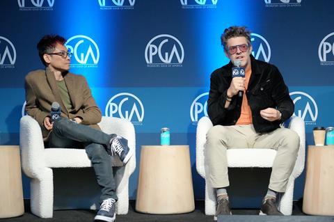 (L-R): James Wan and Jason Blum of Blumhouse-Atomic Monster at Produced By Conference