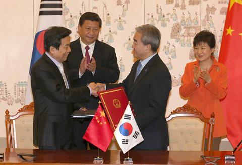 China, Korea leaders