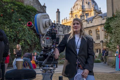 Emerald Fennell on the set of 'Saltburn' Chiabella James