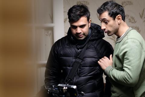 Director Bassam Tariq with Riz Ahmed on the 'Mogul Mowgli' set