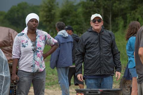 Cassian Elwes on the set of 'Mudbound'