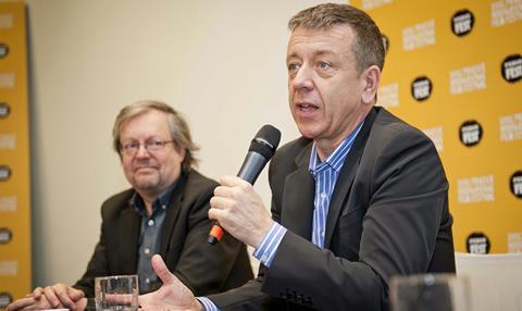 Screenwriter Peter Morgan speaks at the festival