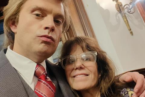 Liz Himelstein with Sebastian Stan